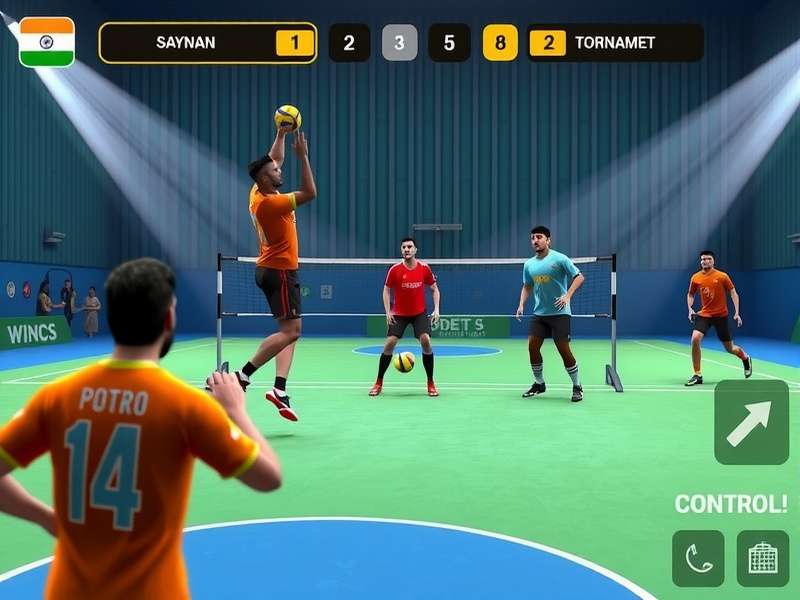 Handball All Stars IN gameplay screenshot showing Indian players